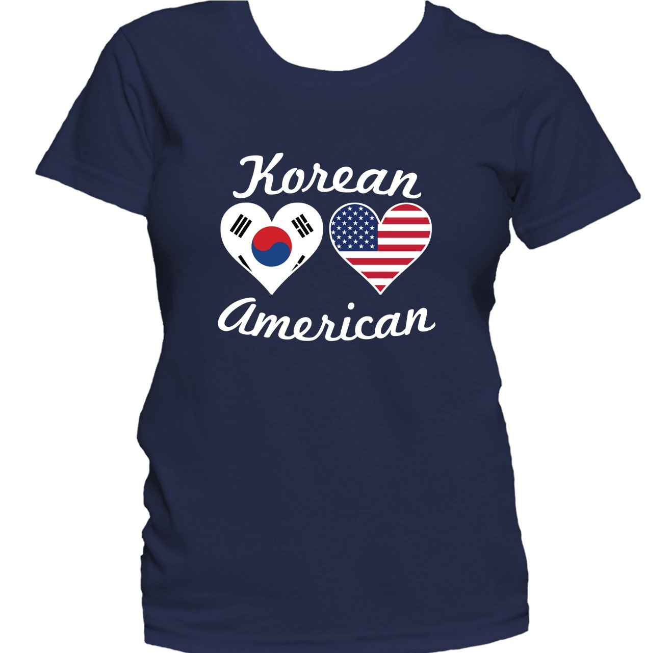 Korean American Heart Flags Women's T-Shirt