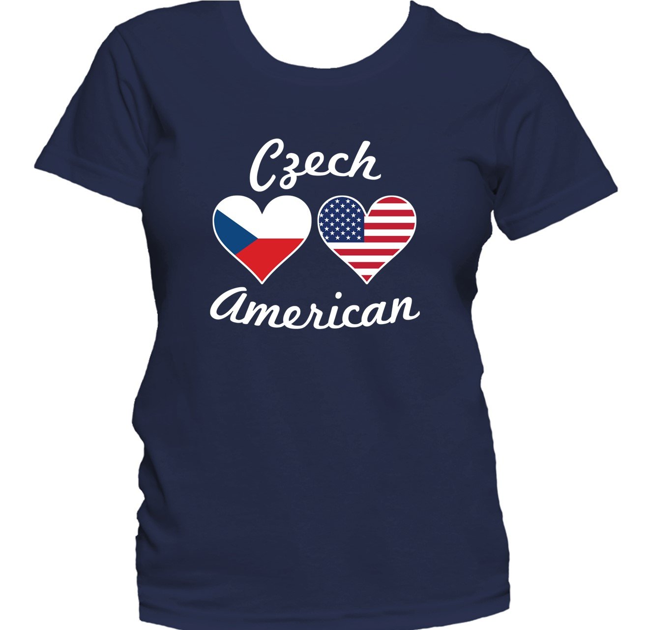 Czech American Heart Flags Women's T-Shirt