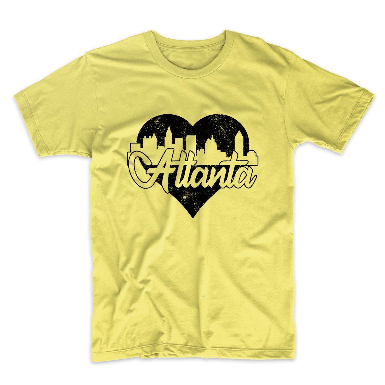 Retro Atlanta Georgia Skyline Heart Distressed T-Shirt