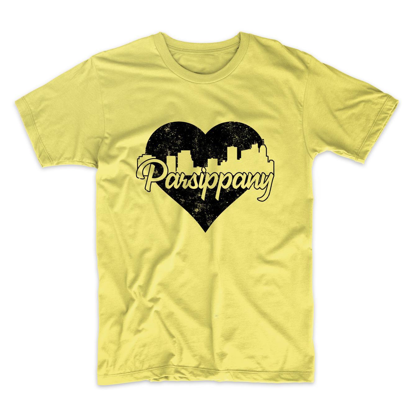 Retro Parsippany New Jersey Skyline Heart Distressed T-Shirt