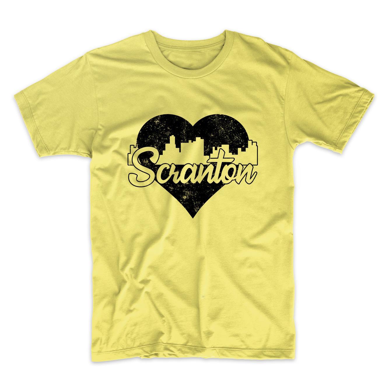 Retro Scranton Pennsylvania Skyline Heart Distressed T-Shirt