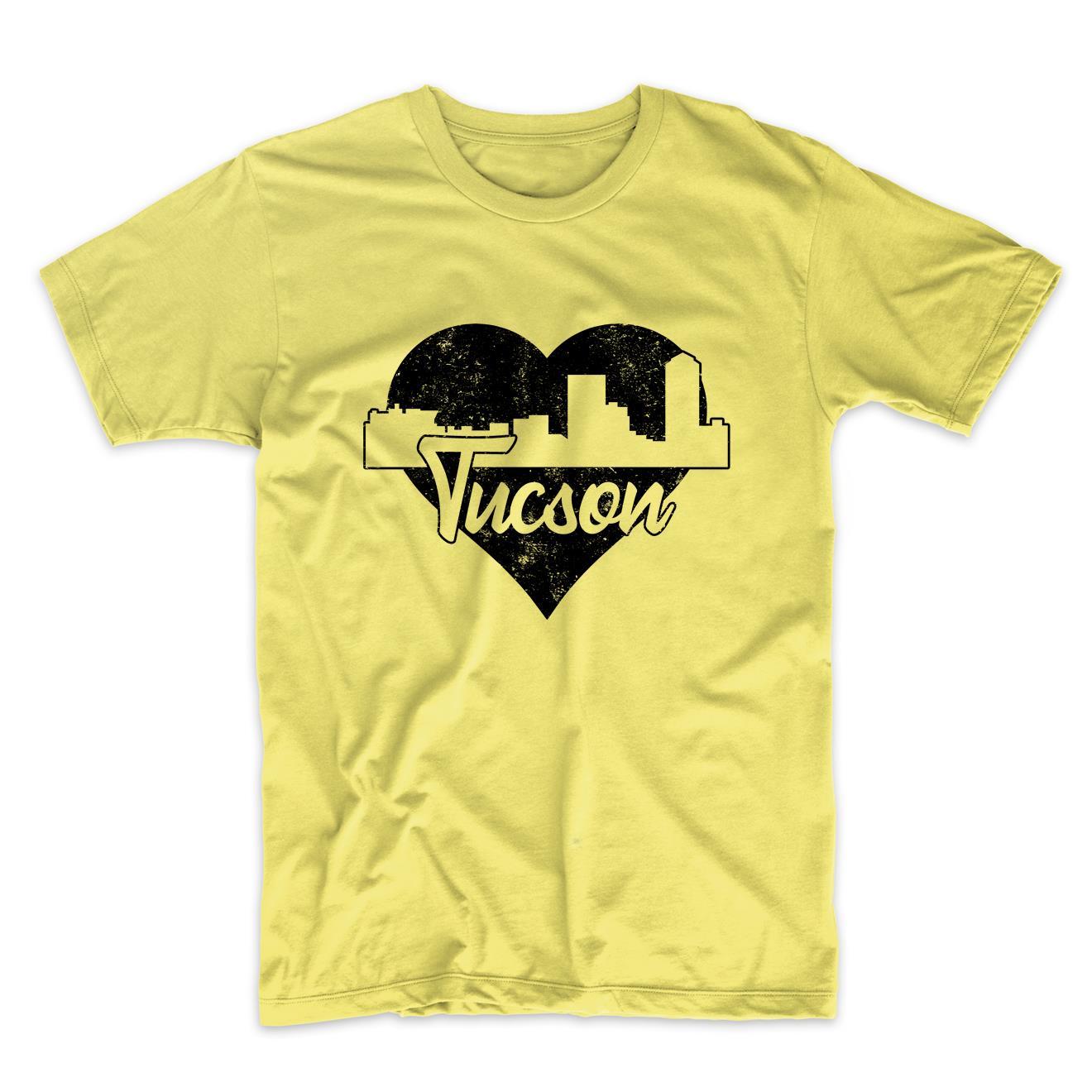 Retro Tucson Arizona Skyline Heart Distressed T-Shirt