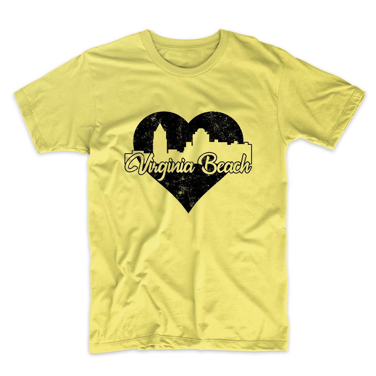 Retro Virginia Beach Virginia Skyline Heart Distressed T-Shirt