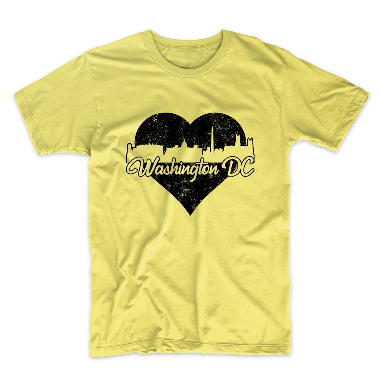 Retro Washington DC Skyline Heart Distressed T-Shirt