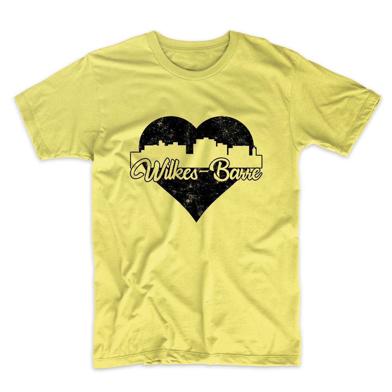 Retro Wilkes-Barre Pennsylvania Skyline Heart Distressed T-Shirt