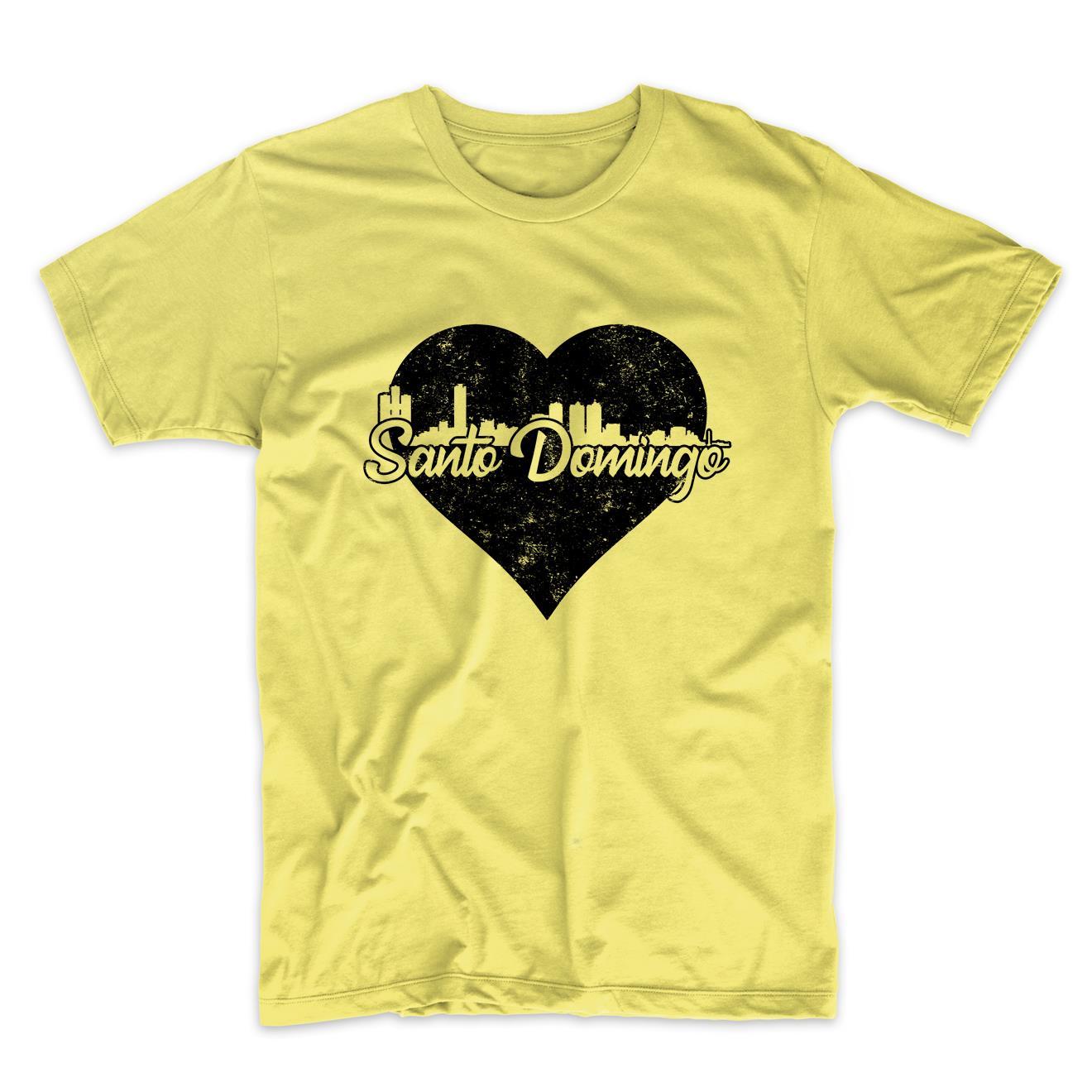Retro Santo Domingo Dominican Republic Skyline Heart T-Shirt