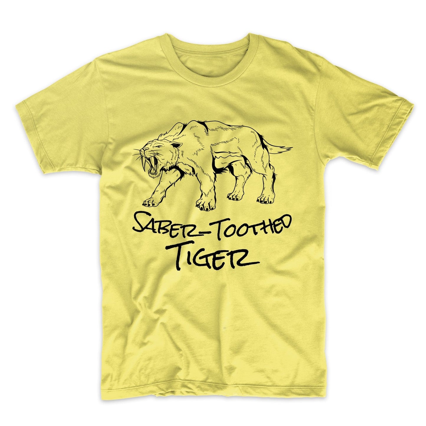 Saber-Toothed Tiger Sketch Cool Prehistoric Animal Smilodon T-Shirt