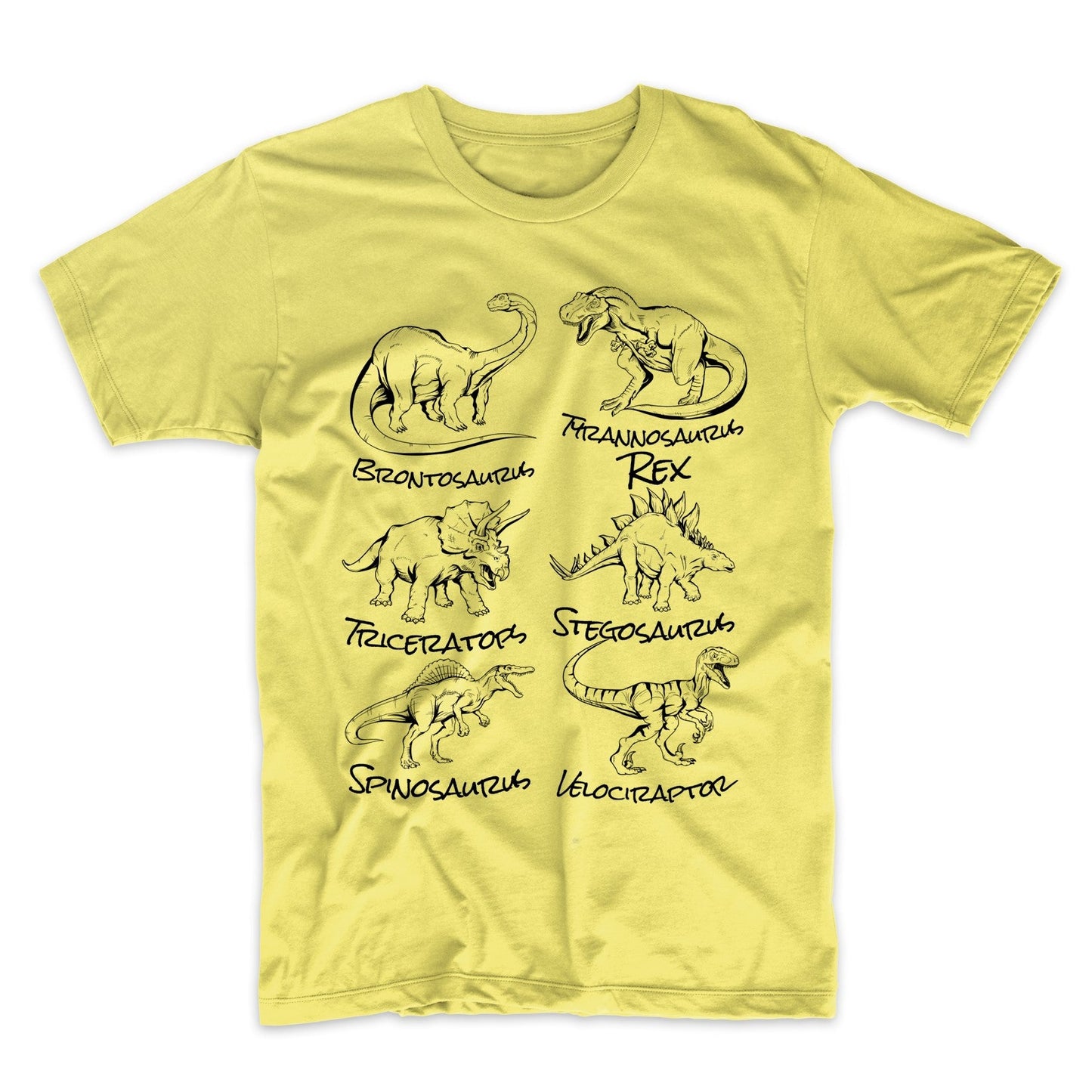 Types of Dinosaurs Sketch Cool Prehistoric Animal Dinosaur T-Shirt