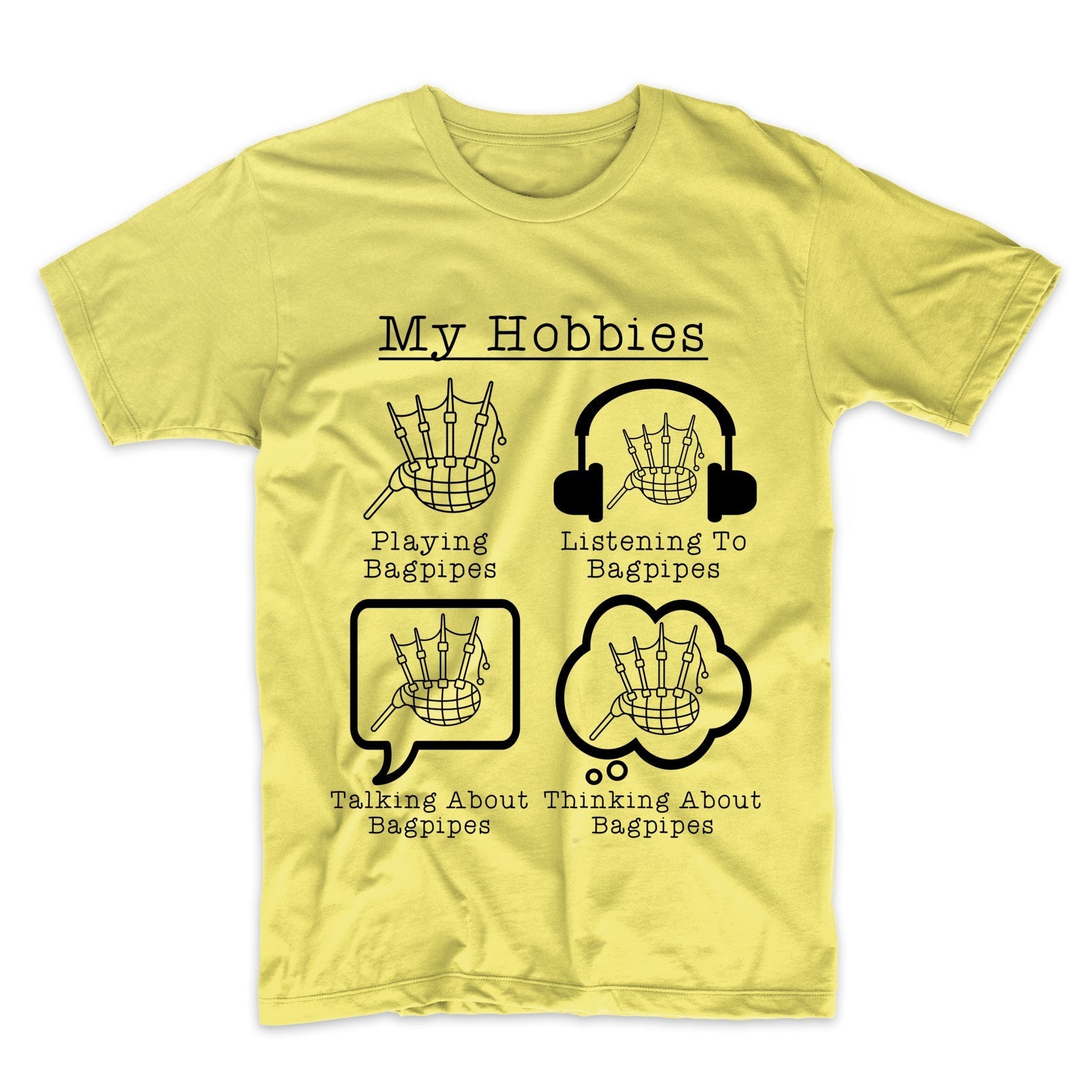 My Hobbies Playing Bagpipes Funny Bagpiper T-Shirt