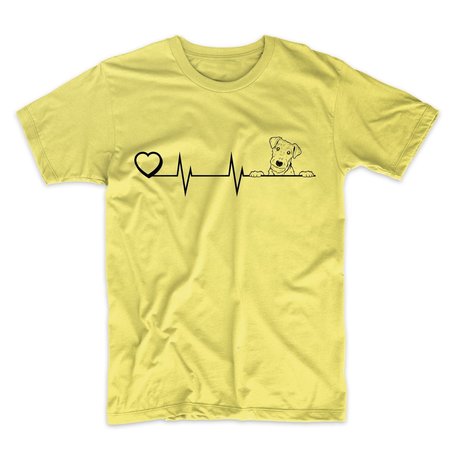 Heart Heartbeat Line Chart Airedale Terrier Dog Breed T-Shirt