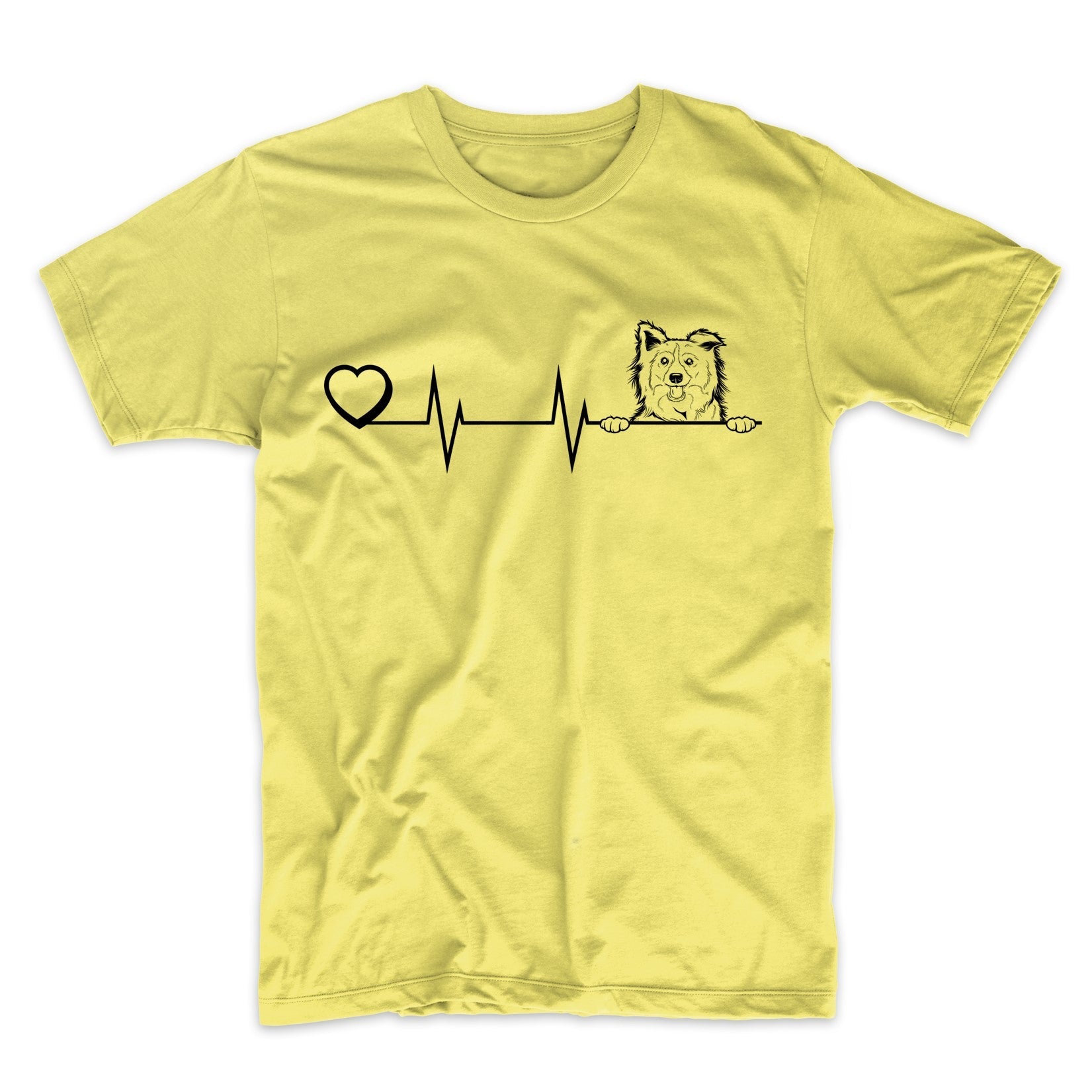 Heart Heartbeat Line Chart Border Collie Dog Breed T-Shirt