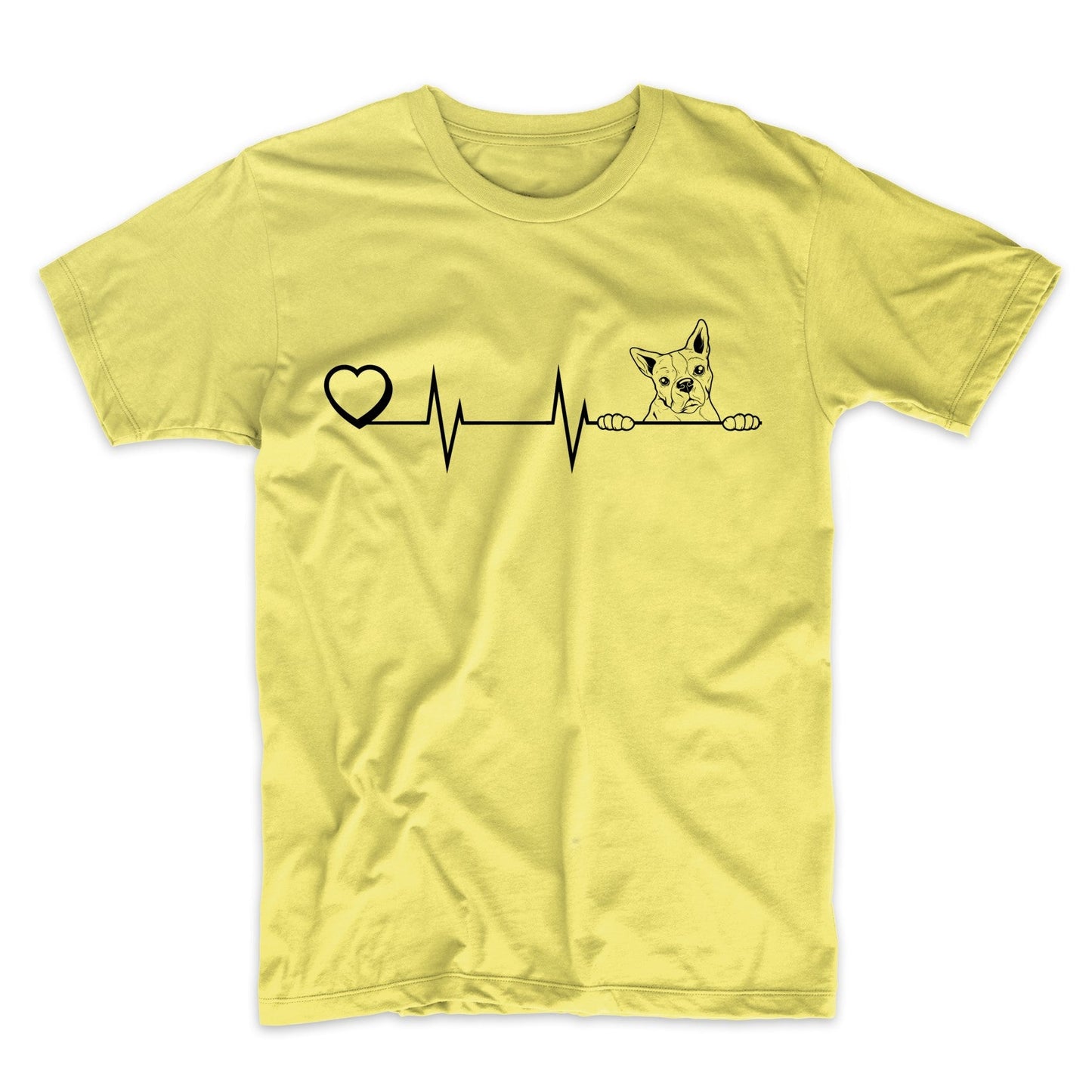 Heart Heartbeat Line Chart Boston Terrier Dog Breed T-Shirt