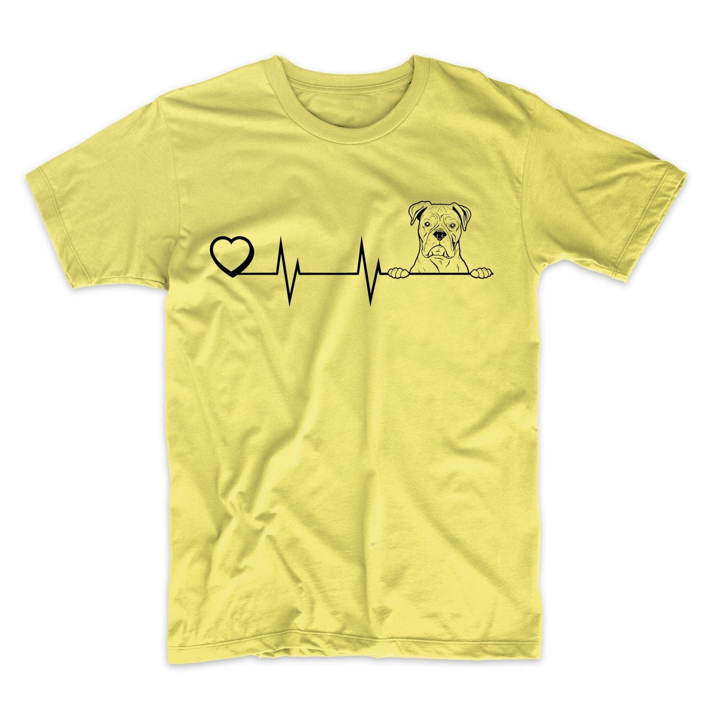 Heart Heartbeat Line Chart Boxer Dog Breed T-Shirt