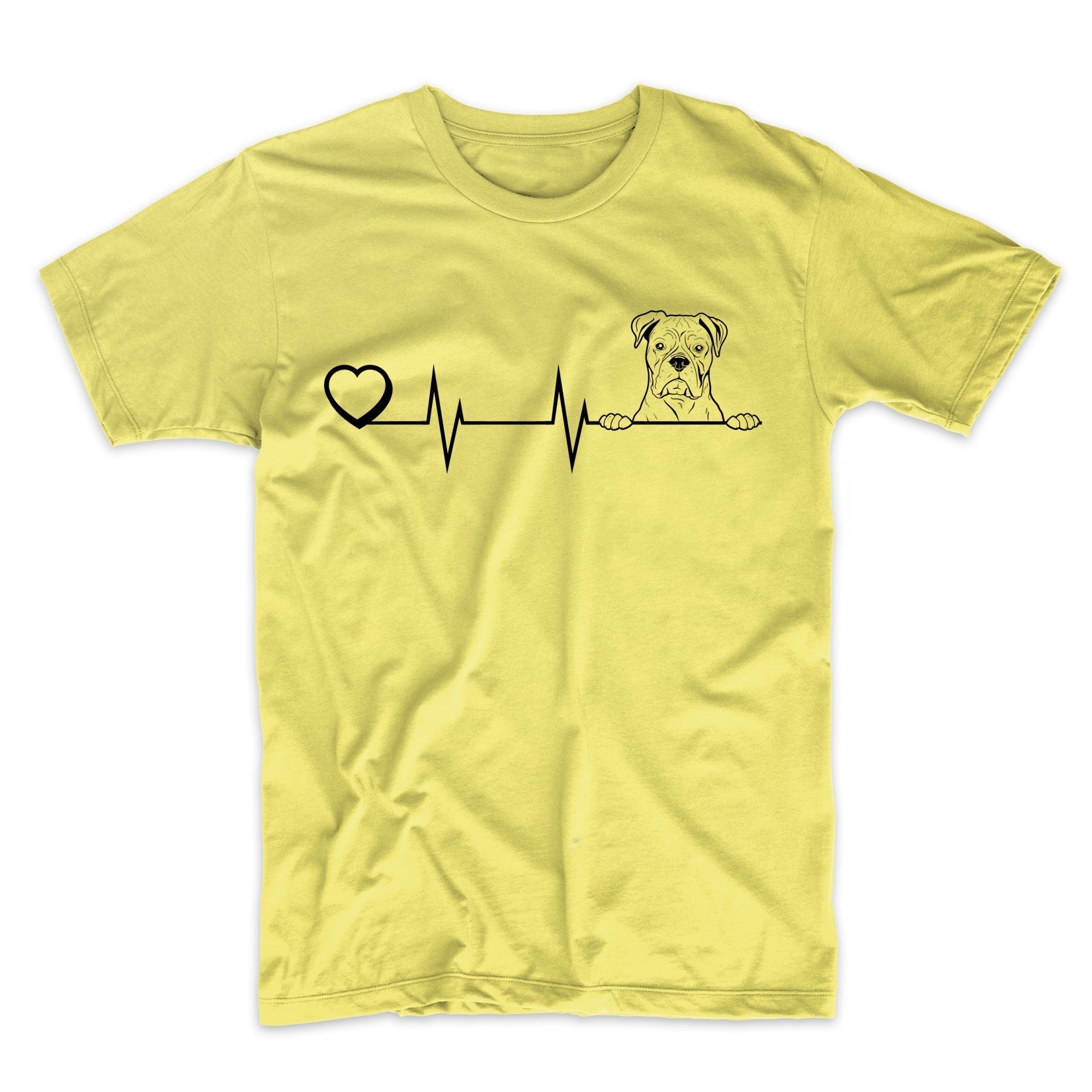 Heart Heartbeat Line Chart Boxer Dog Breed T-Shirt