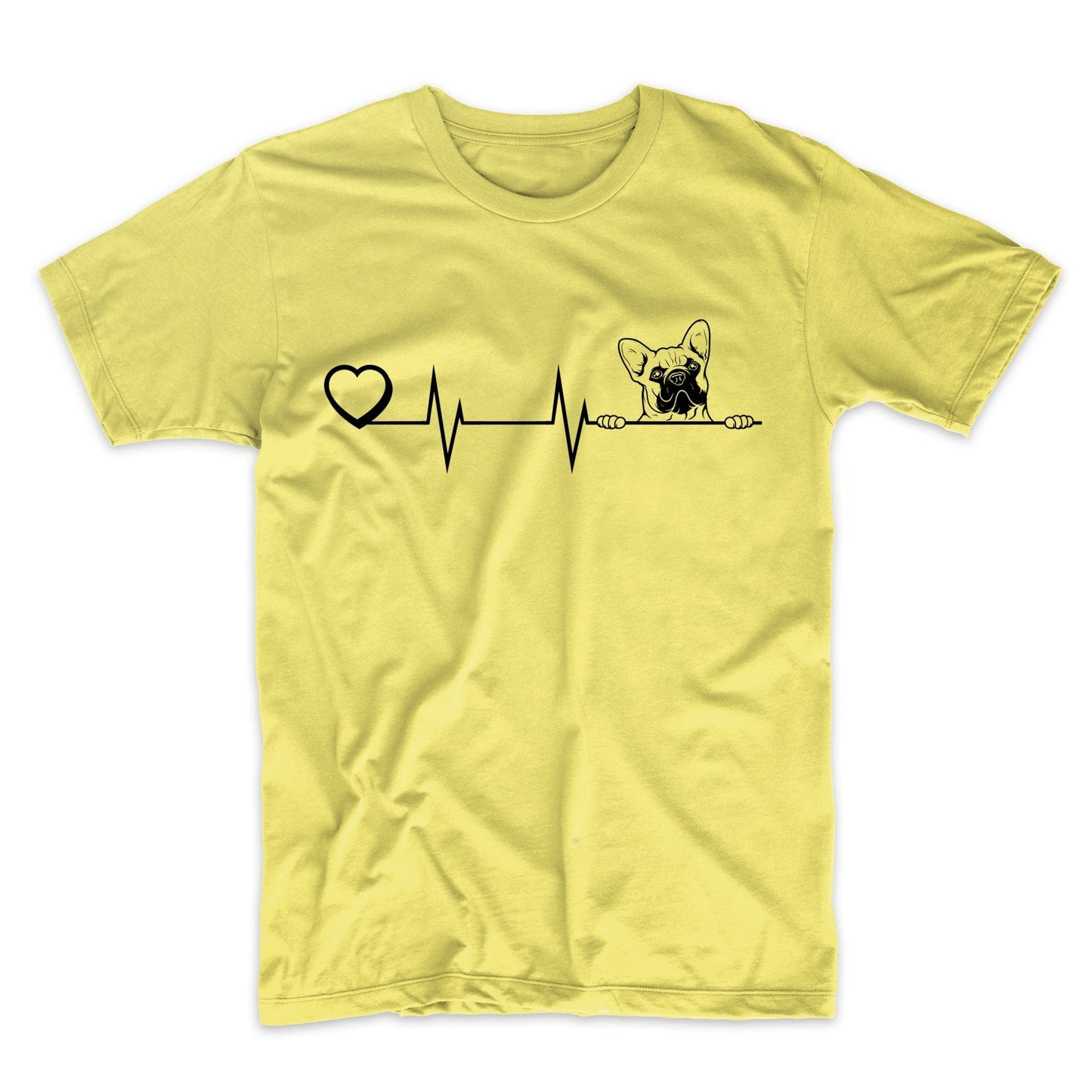 Heart Heartbeat Line Chart French Bulldog Dog Breed T-Shirt
