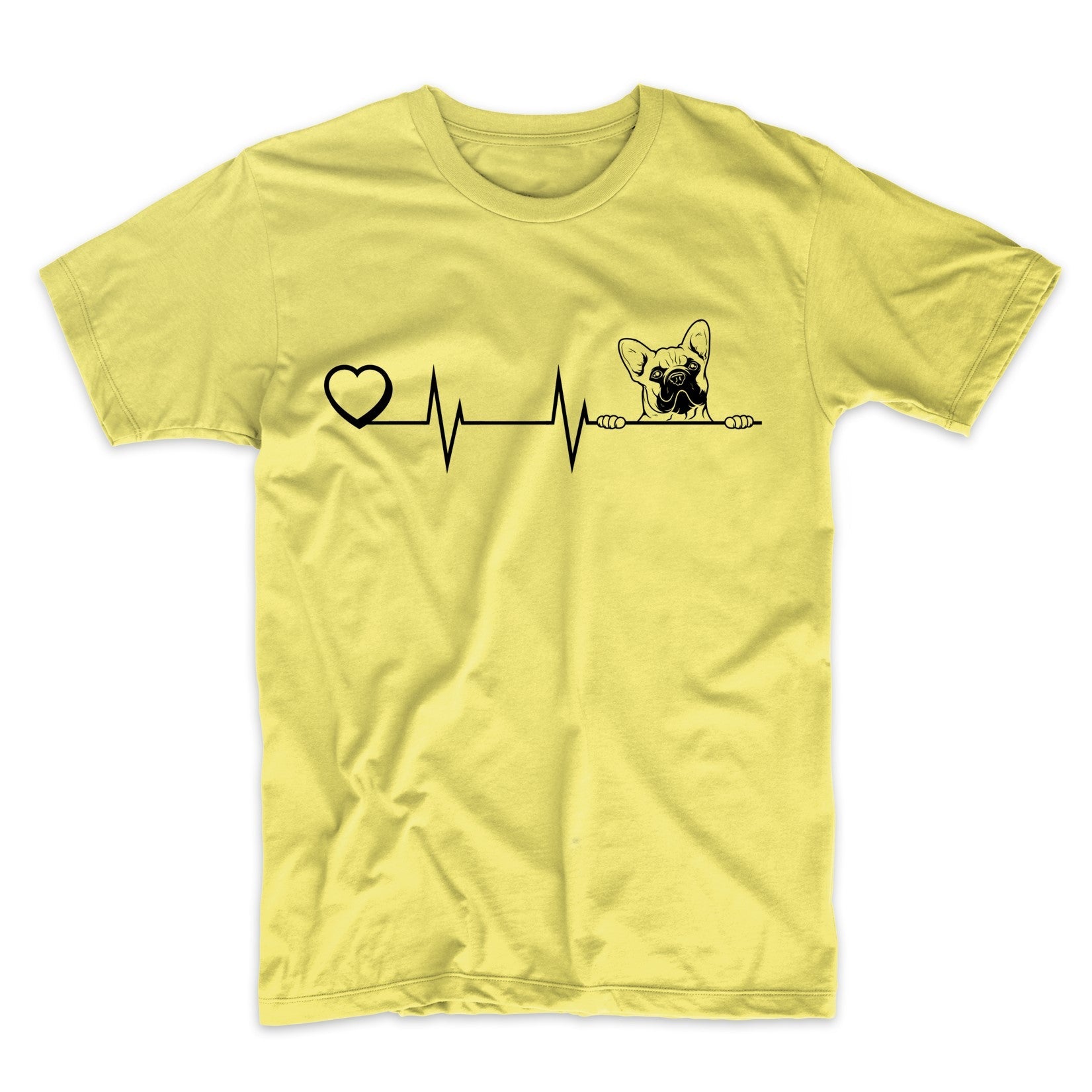 Heart Heartbeat Line Chart French Bulldog Dog Breed T-Shirt