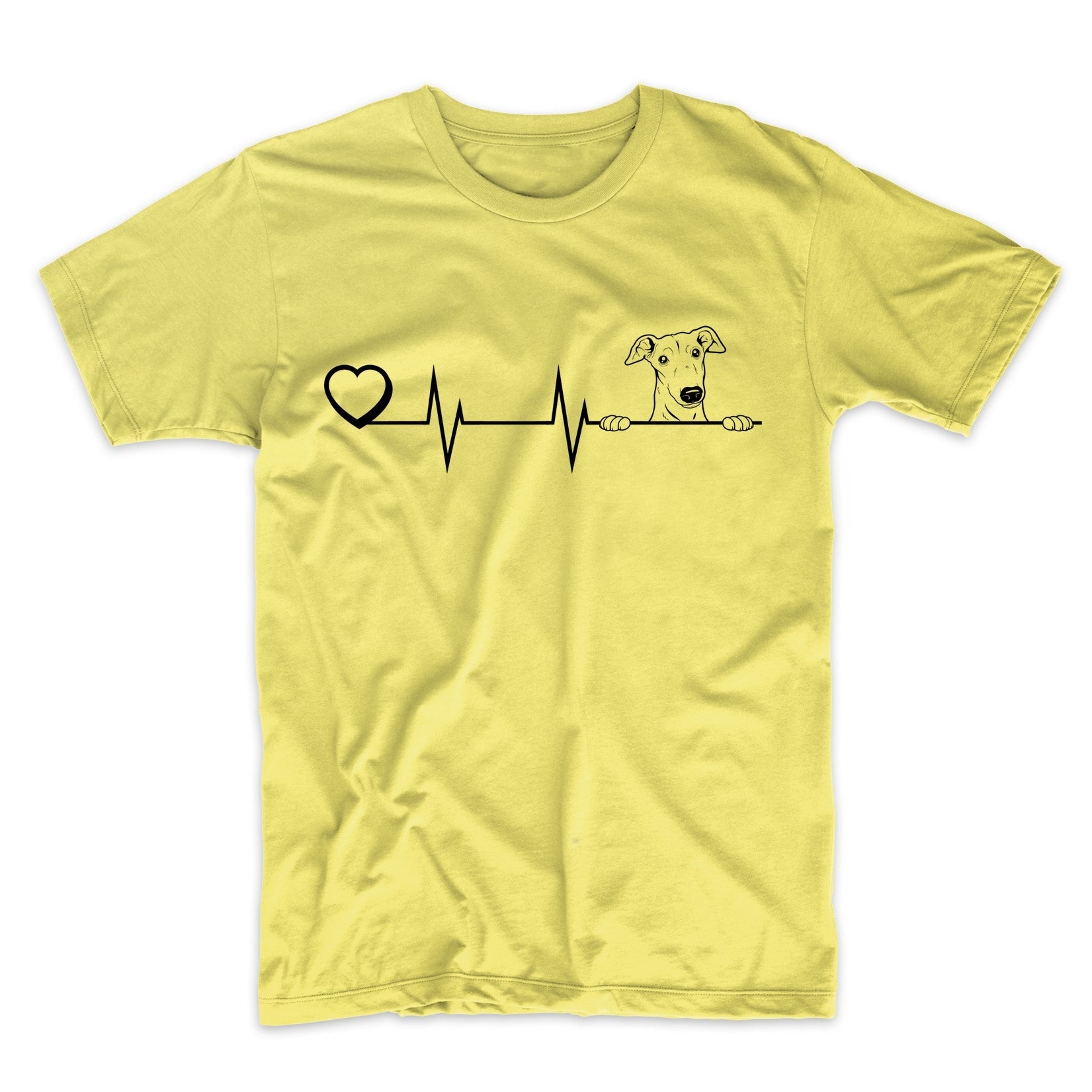 Heart Heartbeat Line Chart Greyhound Dog Breed T-Shirt