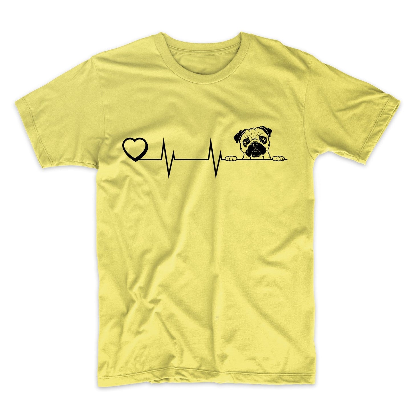 Heart Heartbeat Line Chart Pug Dog Breed T-Shirt