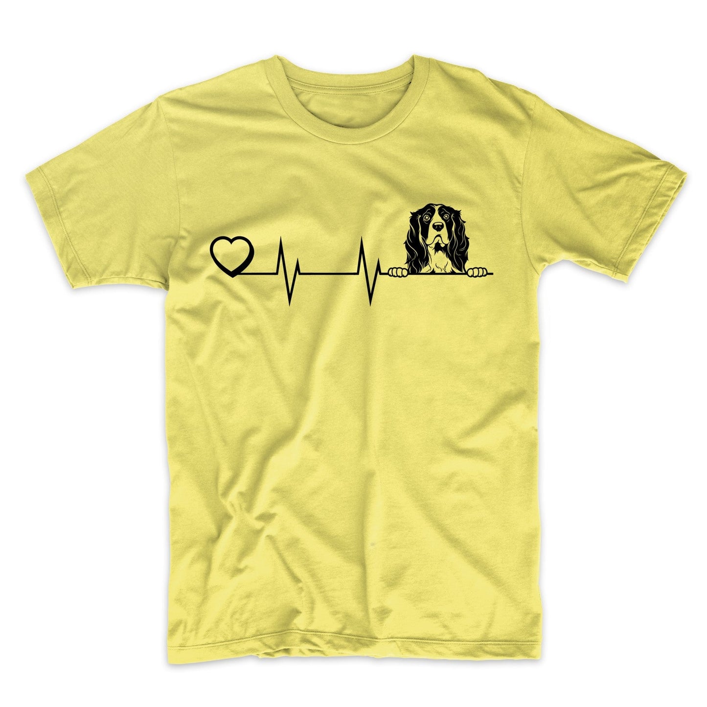 Heart Heartbeat Line Chart Springer Spaniel Dog Breed T-Shirt