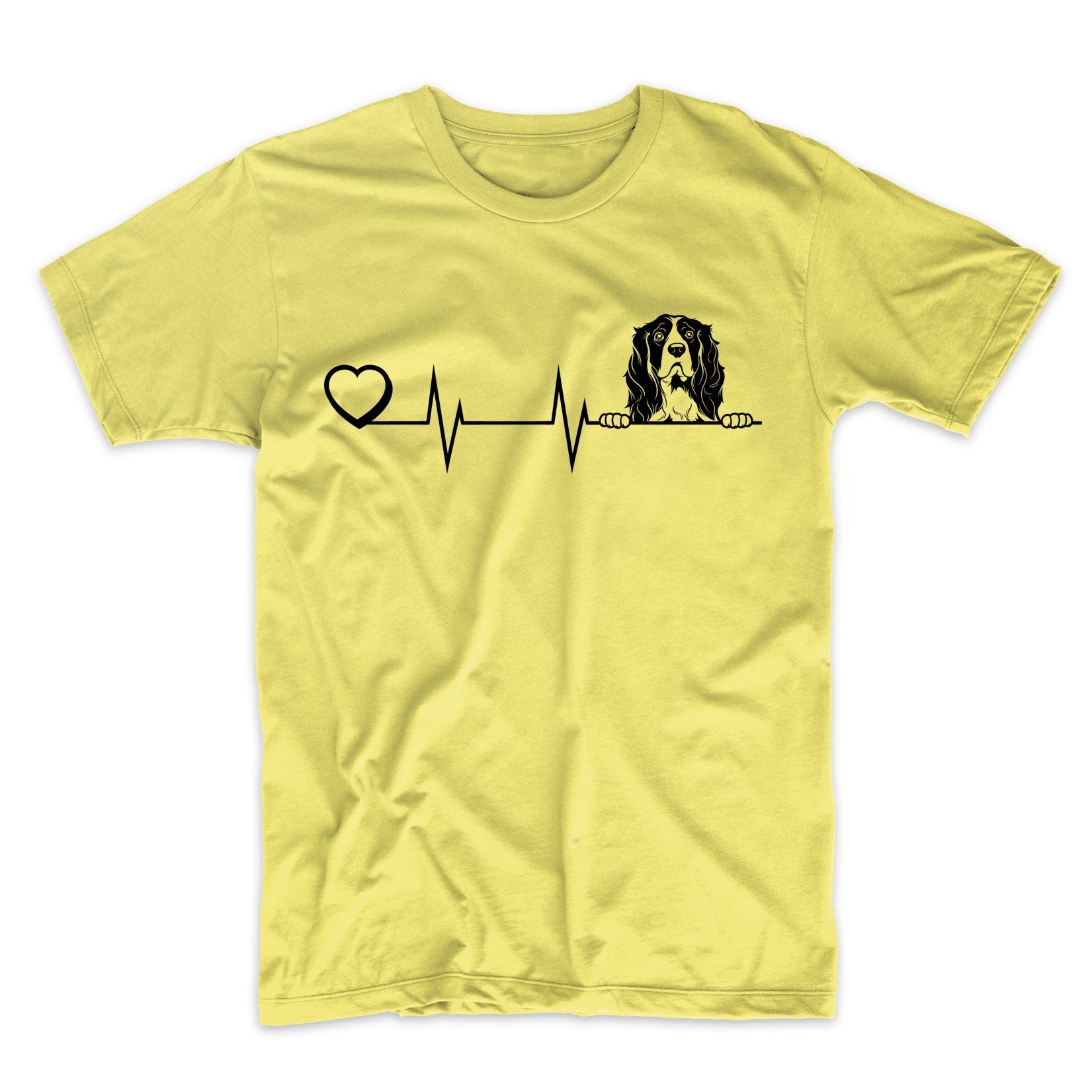 Heart Heartbeat Line Chart Springer Spaniel Dog Breed T-Shirt