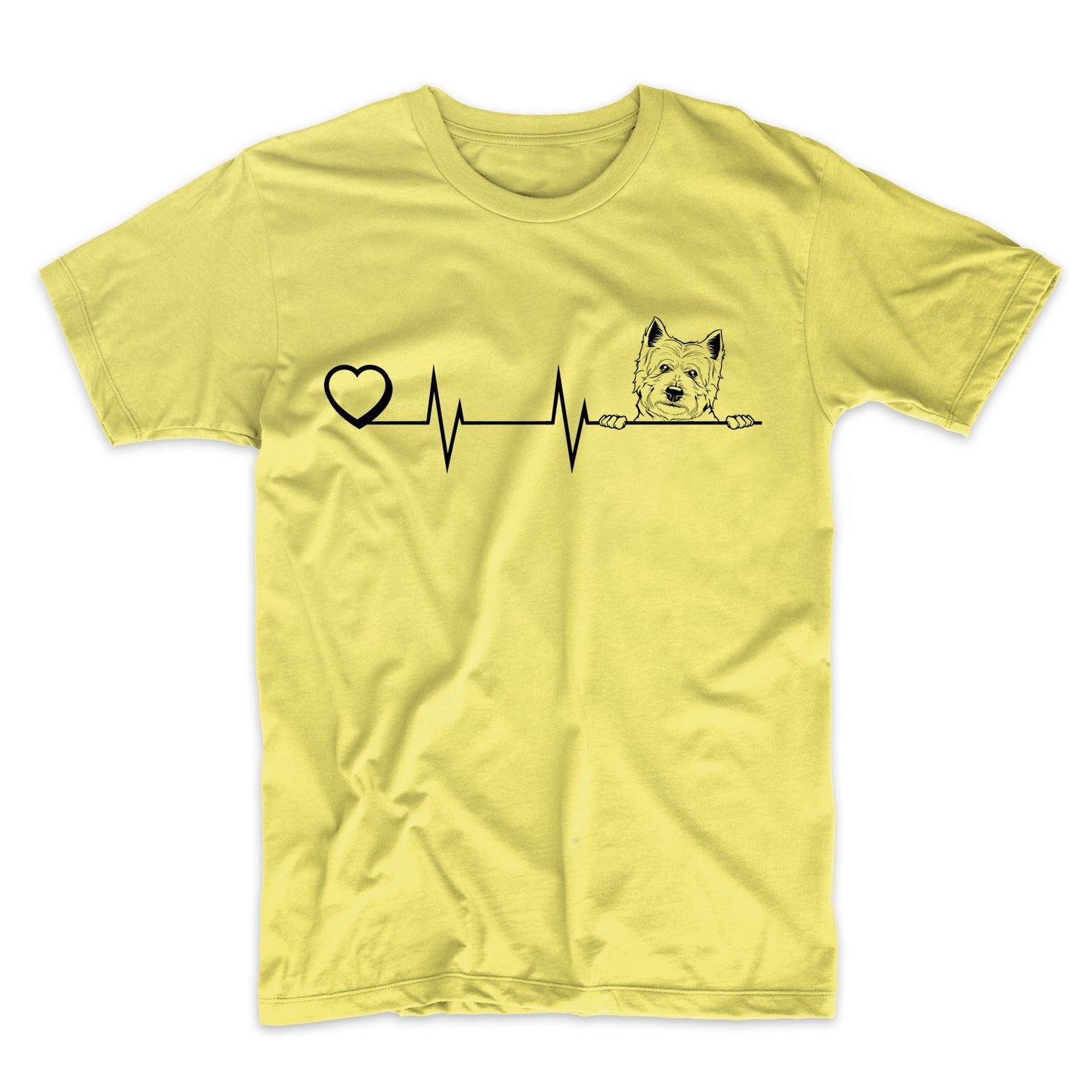 Heart Heartbeat Line Chart West Highland Terrier Dog Breed T-Shirt