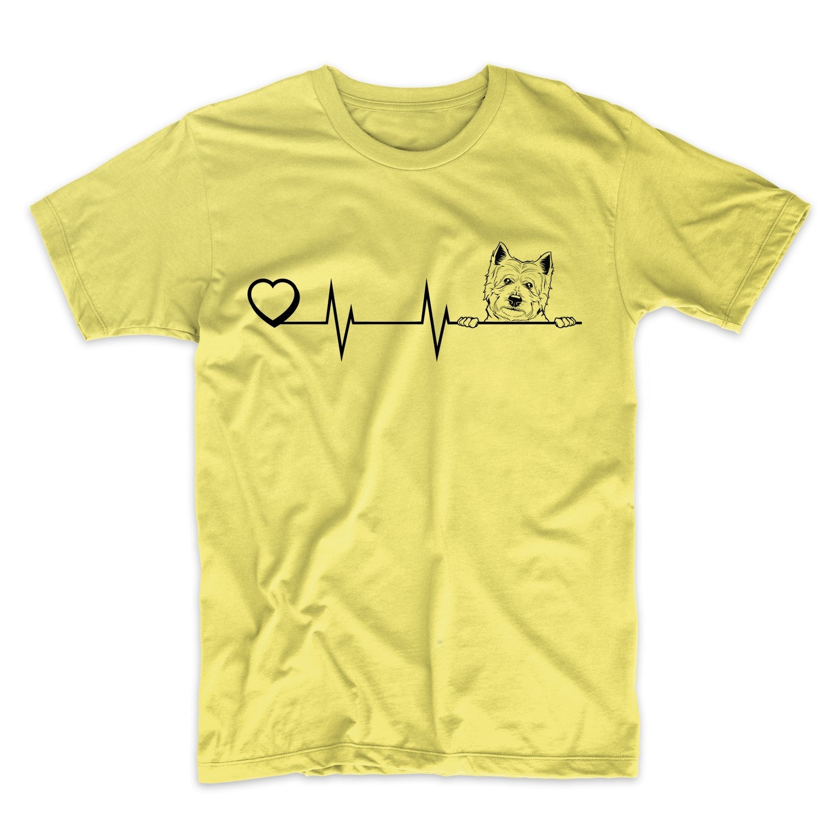 Heart Heartbeat Line Chart West Highland Terrier Dog Breed T-Shirt
