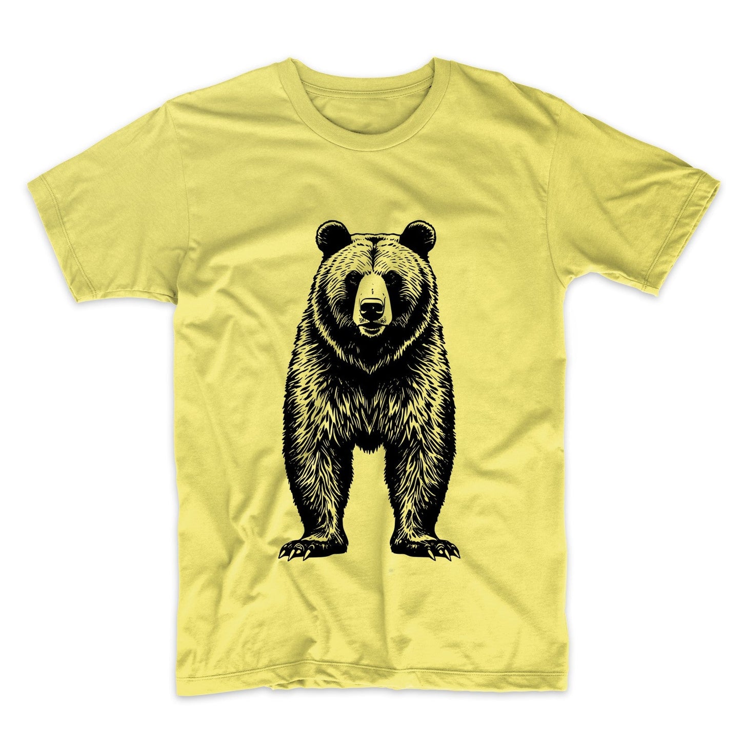 Grizzly Bear Facing Forward Minimalist Animal T-Shirt