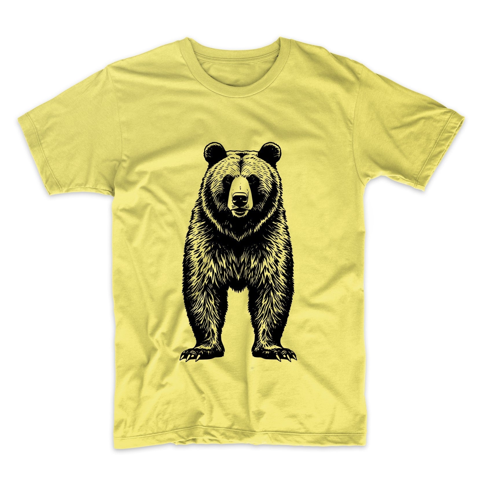 Grizzly Bear Facing Forward Minimalist Animal T-Shirt